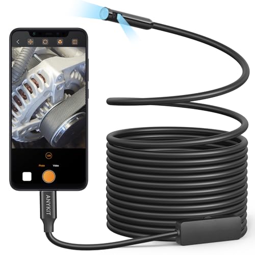 16.5ft Semi-Rigid Dual Lens USB Endoscope Camera with 8 Adjustable LED Lights N732