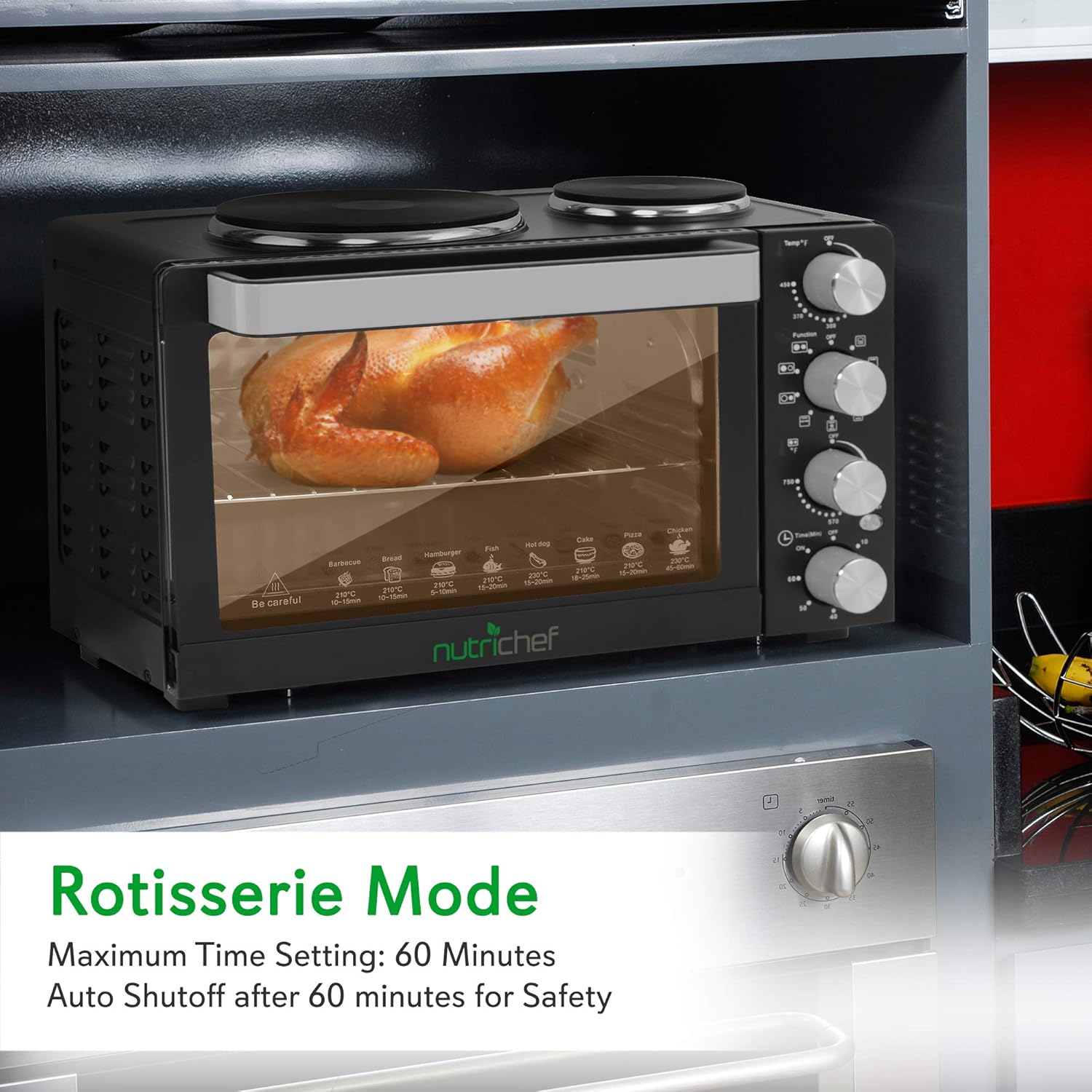 30 Quart Convection Oven with 2 Burner Cooker V38587