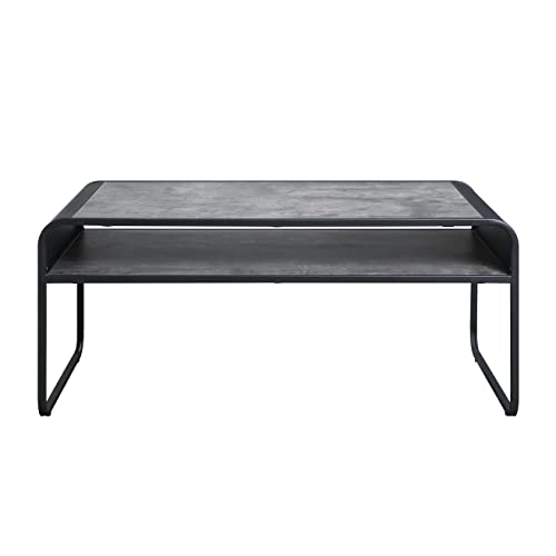Dark Brown Wooden Lift Top Coffee Table with Storage Drawer and Shelf C53368