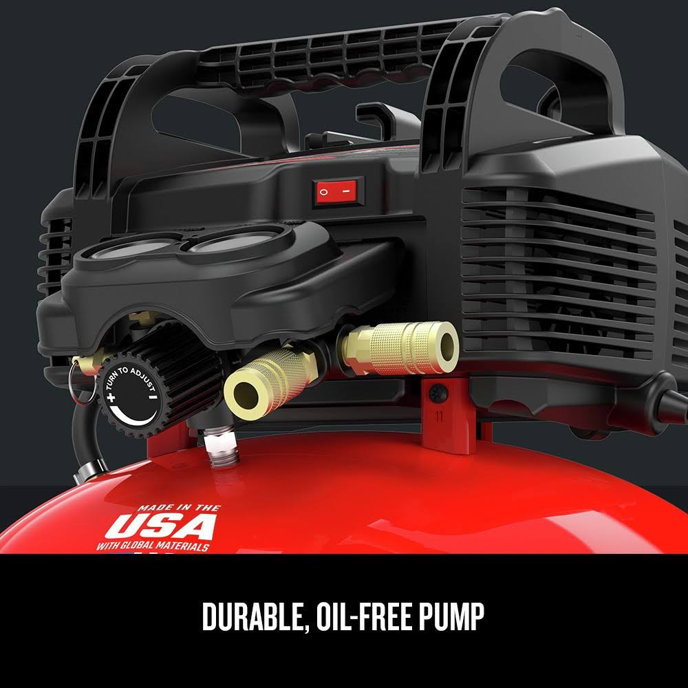 0.8 HP 6 Gallon Oil-Free Pancake Air Compressor N918