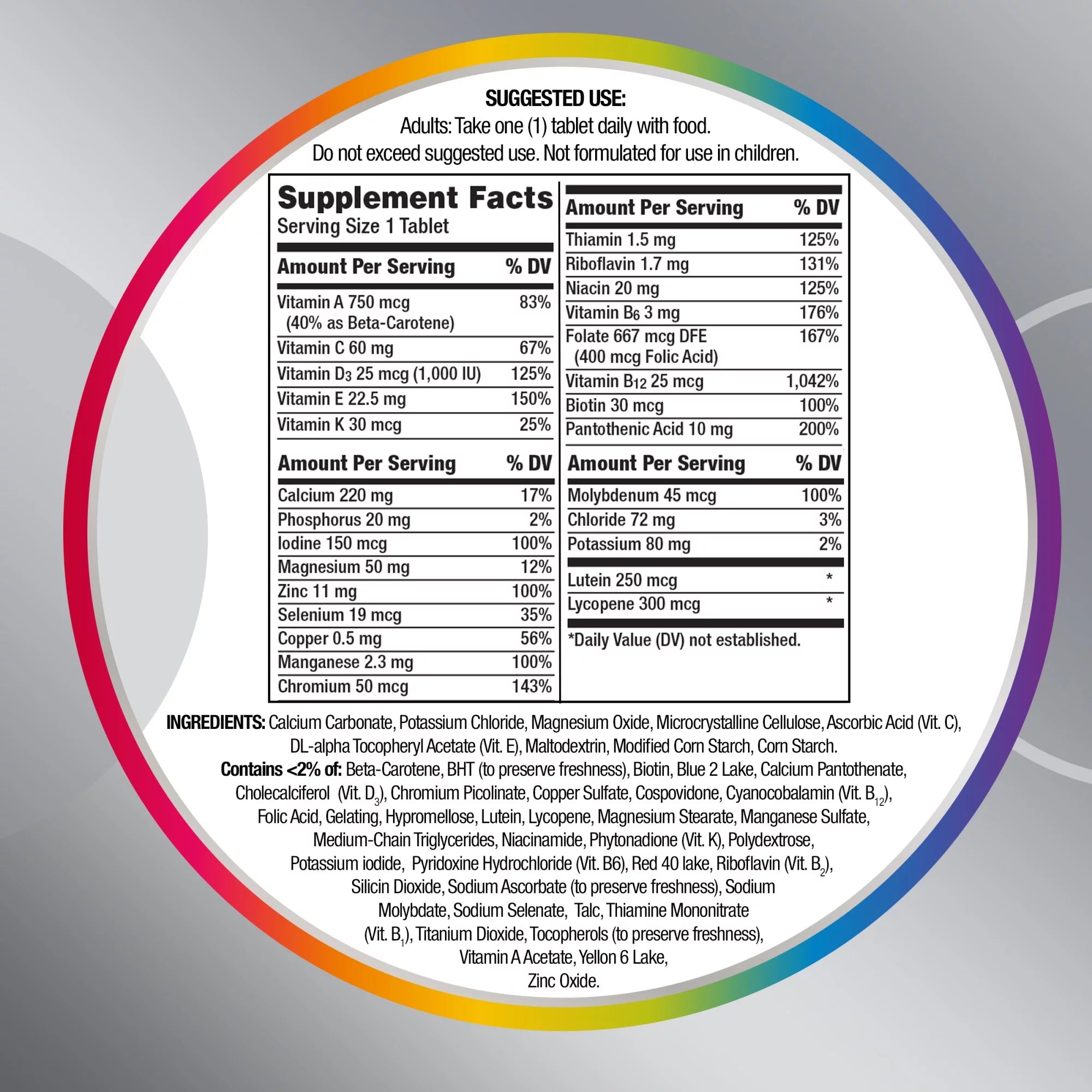 325 Ct Multivitamin for Adults 50 Plus Q371
