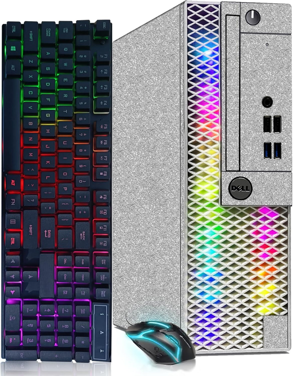 RGB Gaming Desktop Computer, Intel Quad Core I5-6500, GeForce GT 1030 2G GDDR5, 32GB Memory, 1T SSD, Win 10 Pro F285