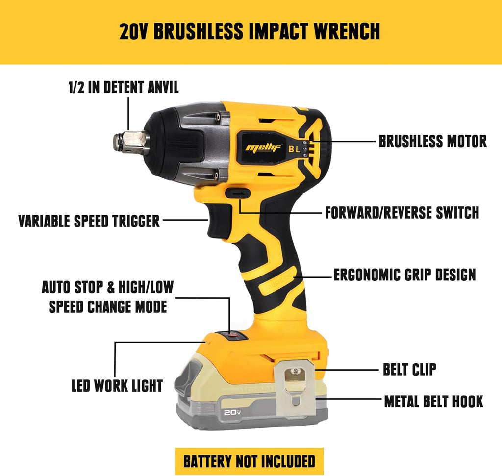 Cordless Brushless 1/2 Impact Wrench Q938042