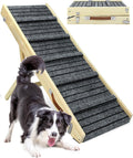 47.2" Long Wooden Folding Pet Ramp with Non-Slip Traction Mat (Grey) C343741