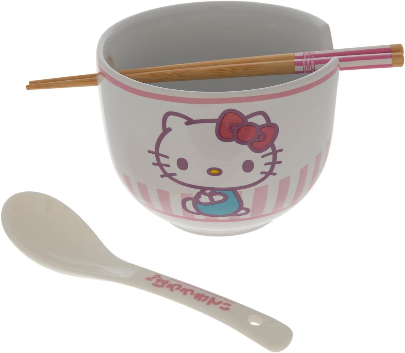 Ceramic Ramen Bowl Set with Chopsticks and Spoon J465
