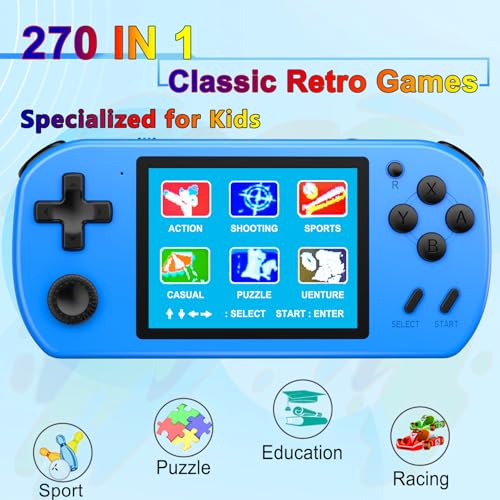 270 Classic Retro Video Game Handheld Console with 3.0'' Color Screen (Black) C189911