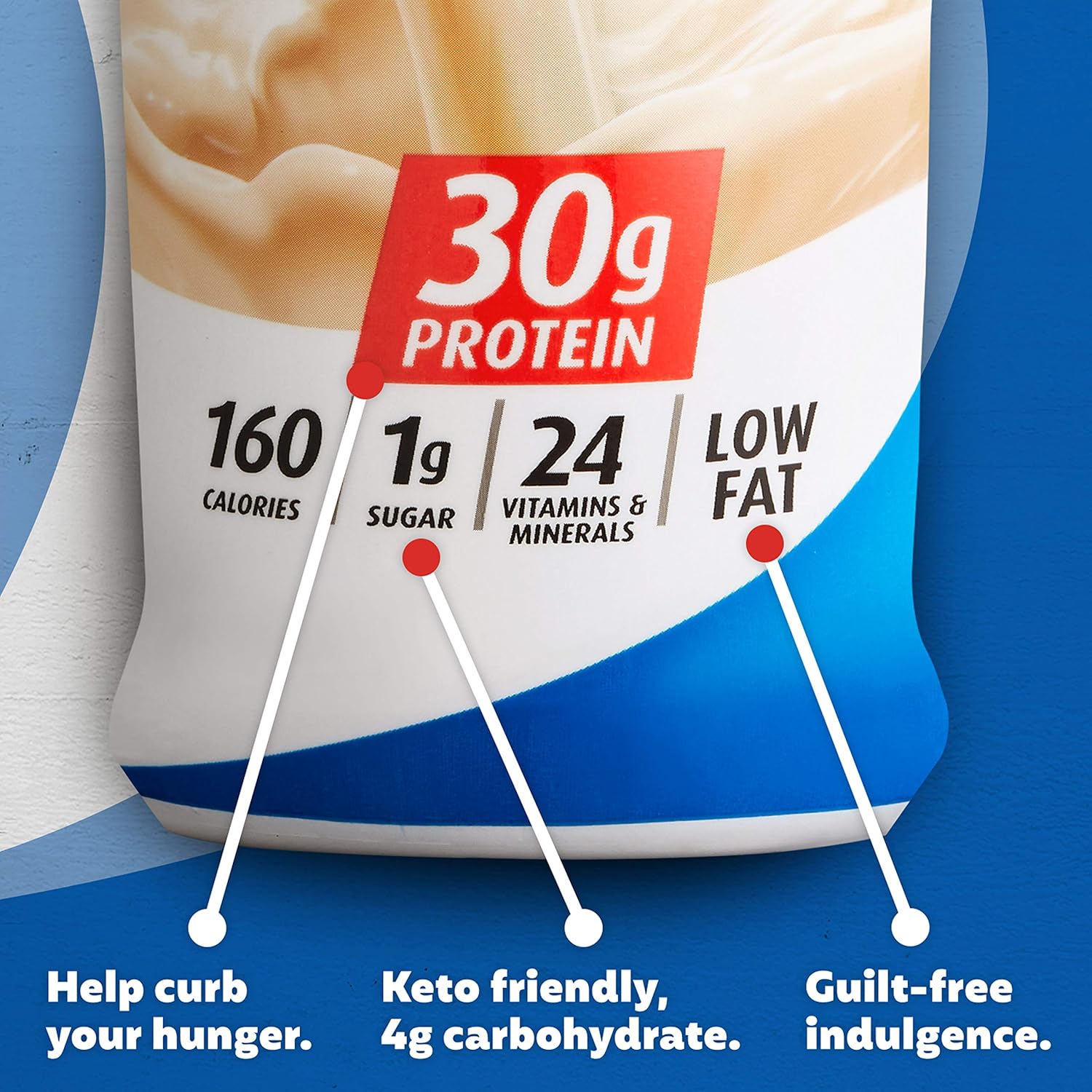 Vanilla Protein Shake 30g Protein 1g Sugar 14 fl oz 12 Pack O67371