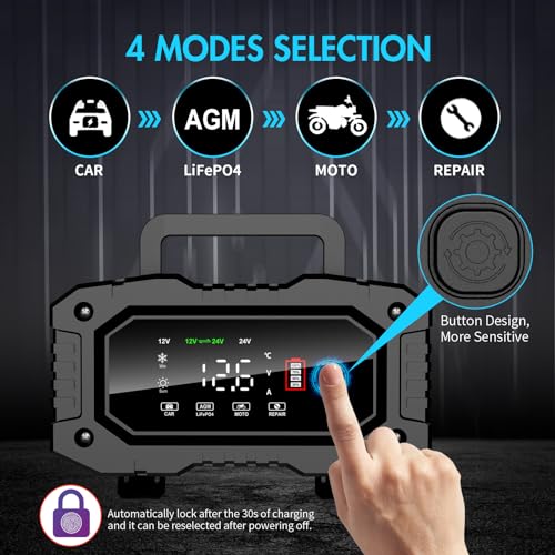 20A 12V/24V LiFePO4 Lead Acid Fully Automatic Battery Charger J498