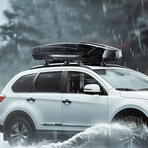 18 Cubic Feet ABS Hard Shell Roof Box with Dual-Sided Opening and 2 Reinforced Straps, Black L929