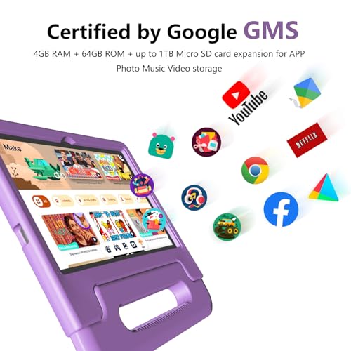 Green Kids Tablet 10 inch Android 13 4GB+64GB 1TB Expand HD Touchscreen WiFi Bluetooth Protective Case N971