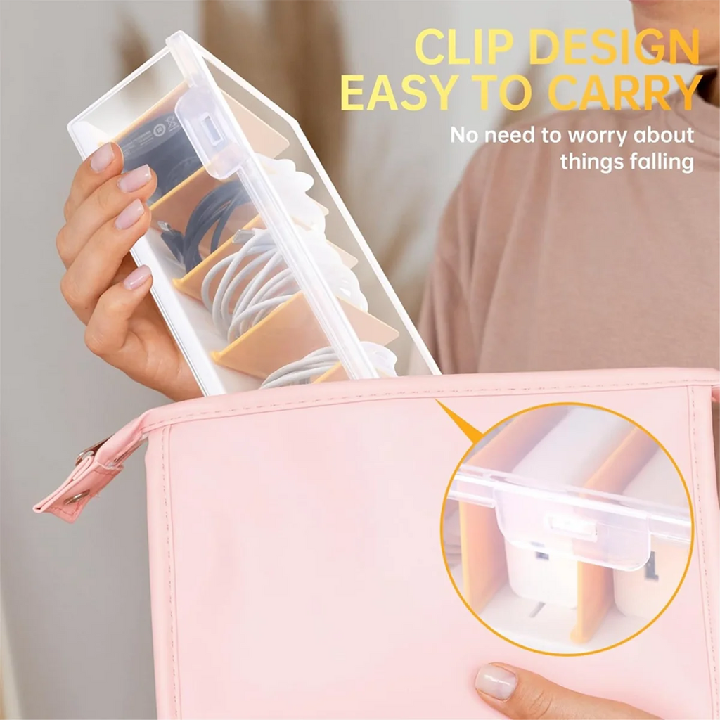 Clear Cable Organizer Box with Lid X686469