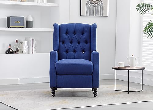 Navy Wingback Recliner Chair Set of 2 M401