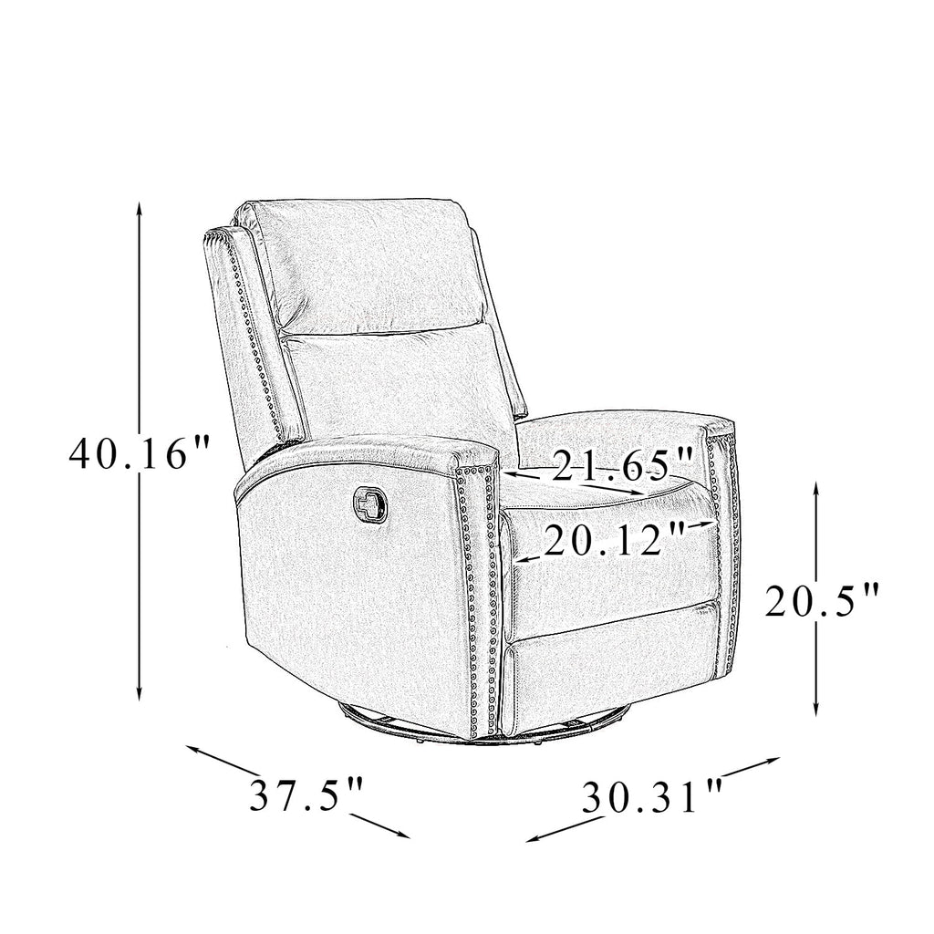 Genuine Leather Swivel Rocker Recliner Set of 2, Beige N945941