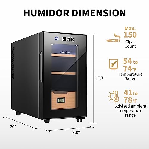 23L Cooler Humidor with Spanish Cedar Wood Shelves and Digital Hygrometer D1683