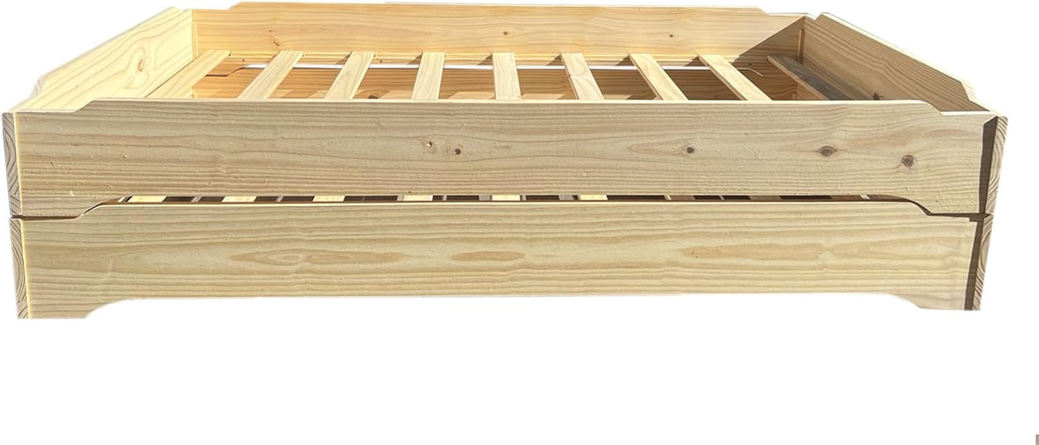 Twin over Twin Stackable Wooden Bed Frame Set of Two R2913