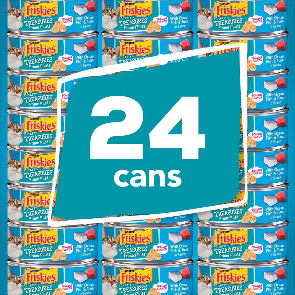 Friskies Wet Cat Food with Ocean Fish, Tuna, and Scallop Flavor I546606