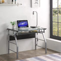 Metal and Glass Top Computer Desk Q490592
