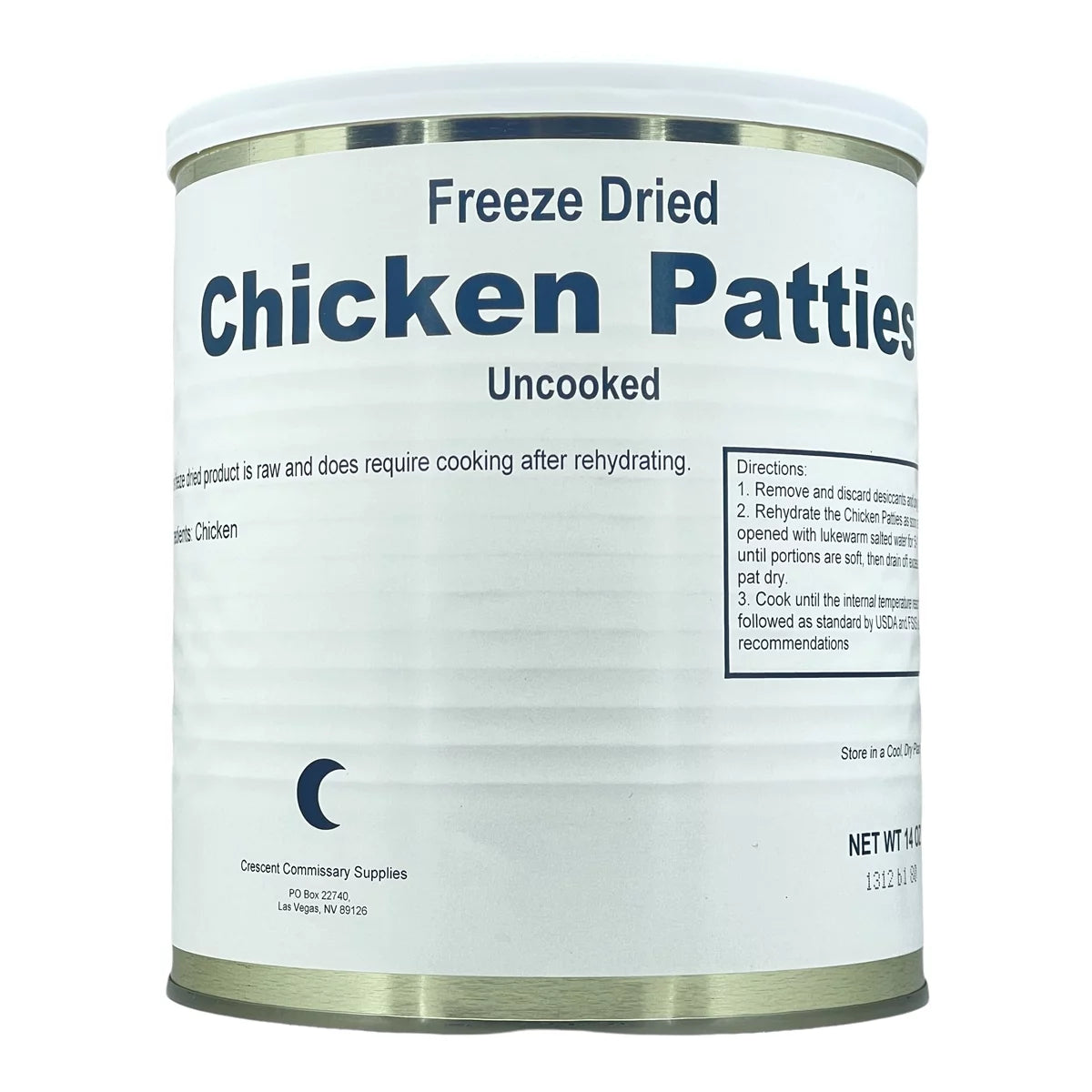 6 Cans Uncooked Freeze Dried Chicken Patties S5974