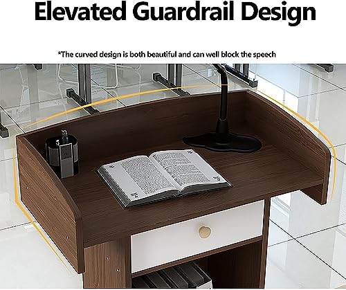 Wood Stand Floor Standing Podium with Storage Shelf I514001