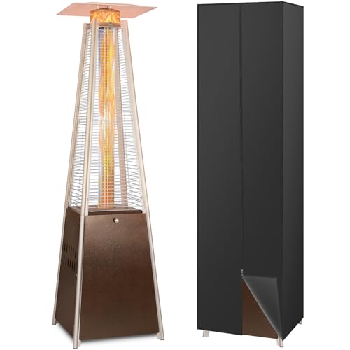 Bronze 48000 BTU Propane Patio Heater with Wheels and Cover X7707