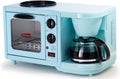 Aqua 3-in-1 Breakfast Maker Station with 4 Cup Coffeemaker and Toaster Oven E278