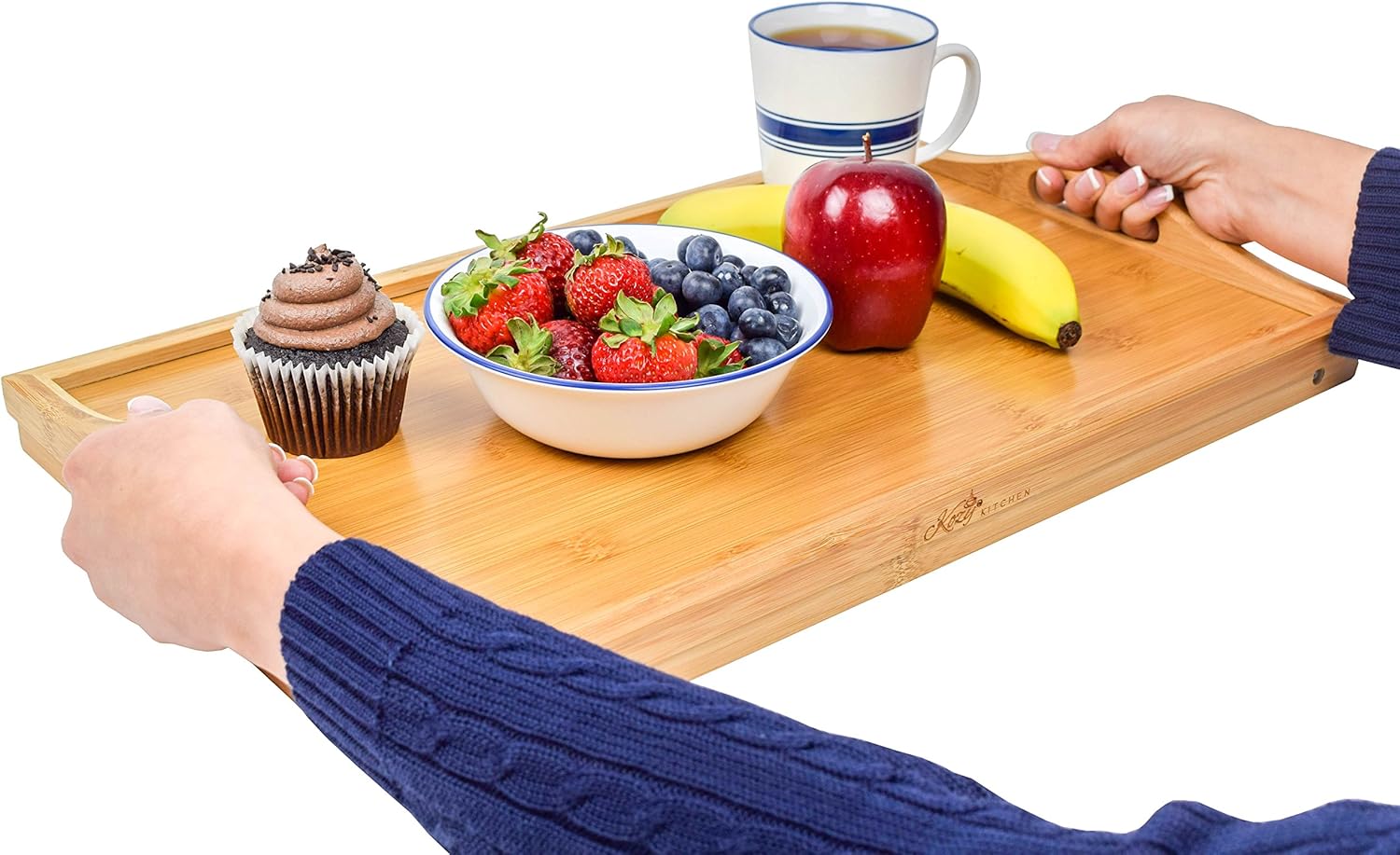 Large Organic Bamboo Folding Serving Tray D74074