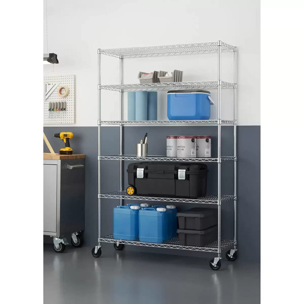6-Tier Wire Shelving Rack, 48"x18"x72" E806757