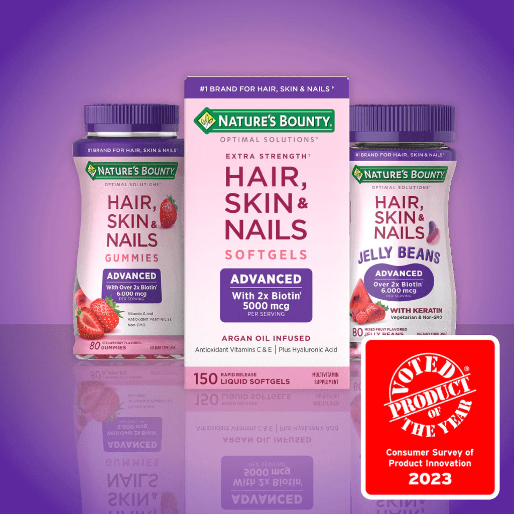 Advanced Hair, Skin and Nail Biotin & Vitamins A, C, & E Softgels, 150 Count L961513
