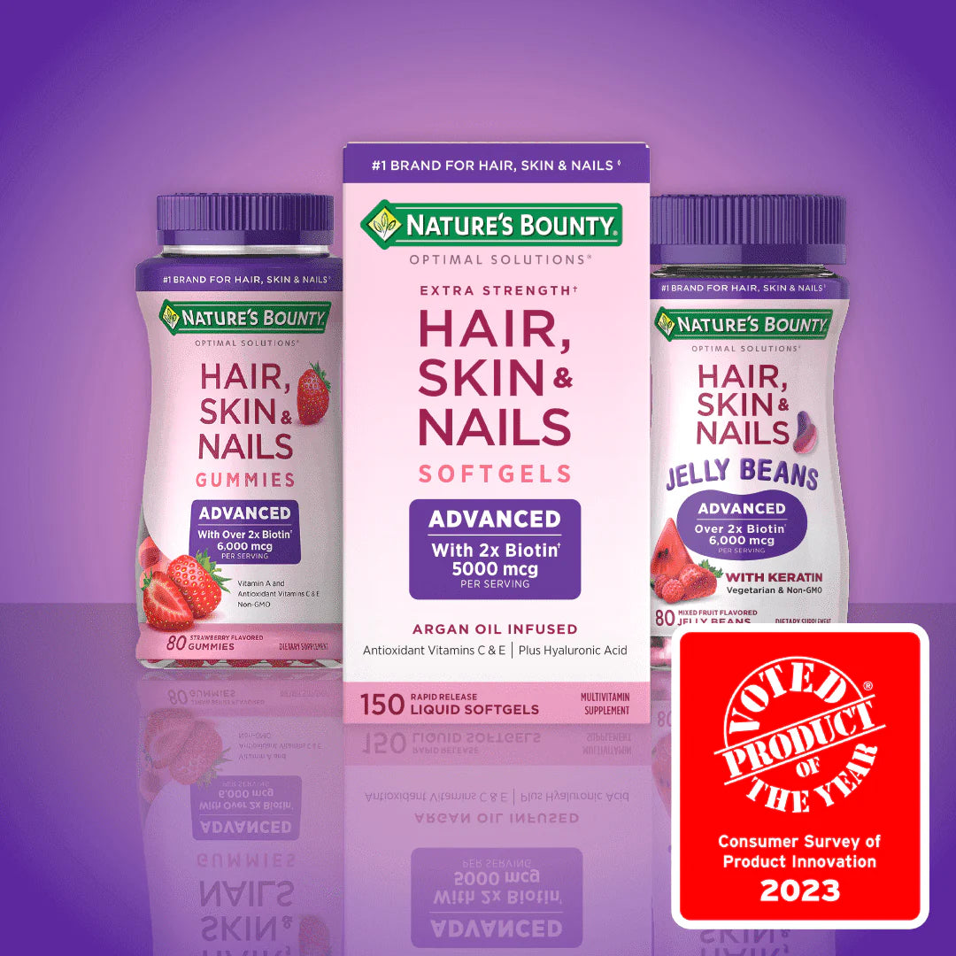 Advanced Hair, Skin and Nail Biotin & Vitamins A, C, & E Softgels, 150 Count L961513