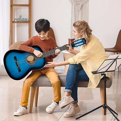 Natural Acoustic Guitar With Guitar Case, Strap, Tuner and Pick D575