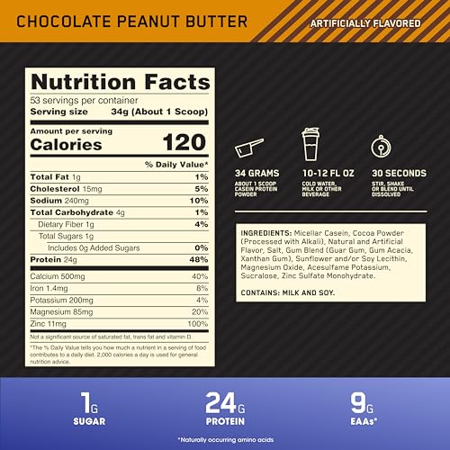Chocolate Supreme Micellar Casein Protein Powder, 2 Pound W948