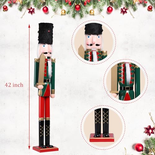 Green Wooden Soldier Nutcracker Figurines, 41.5 J959