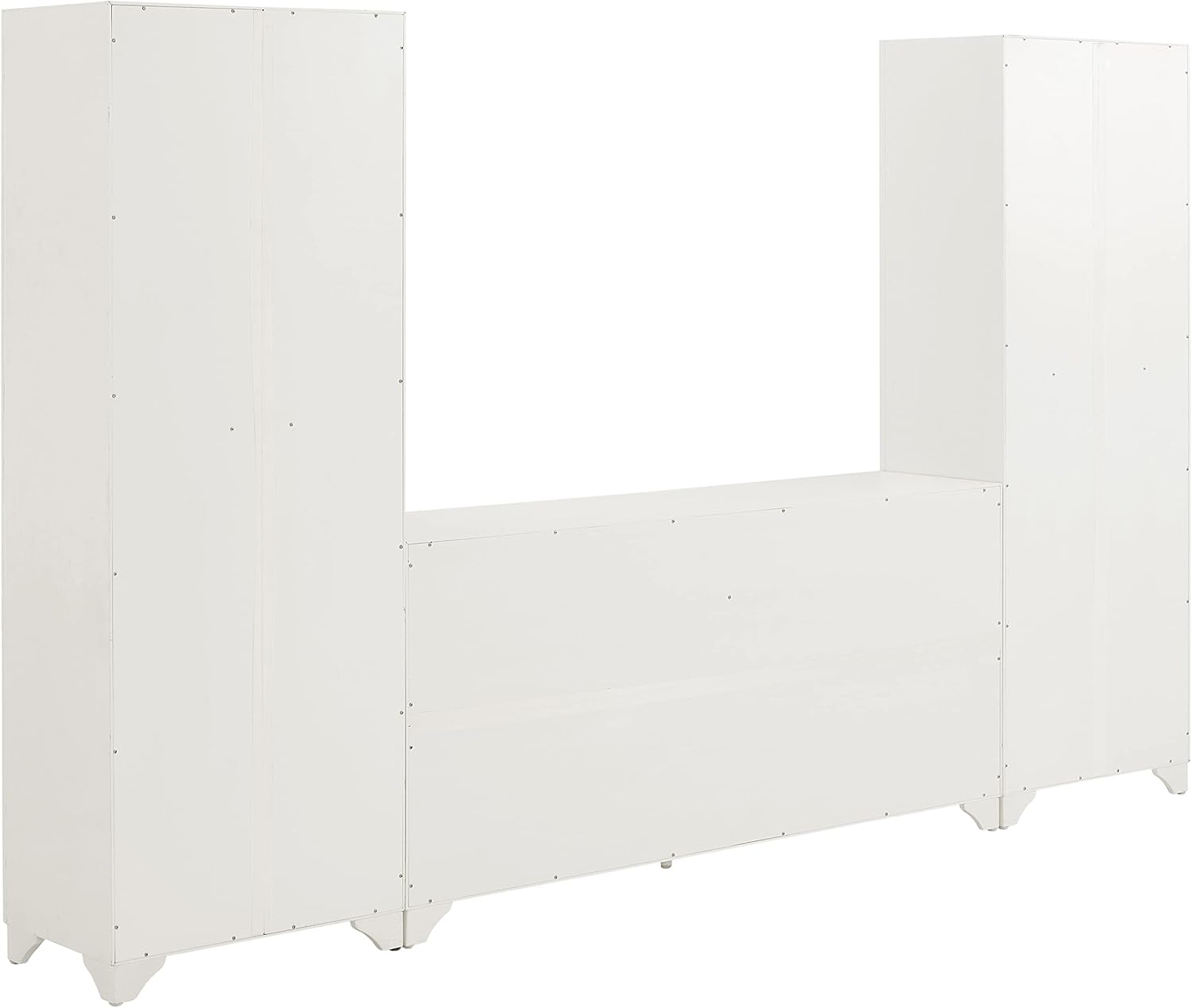 Distressed White 3-Piece Entertainment Set with Sideboard and 2 Storage Cabinets B91608