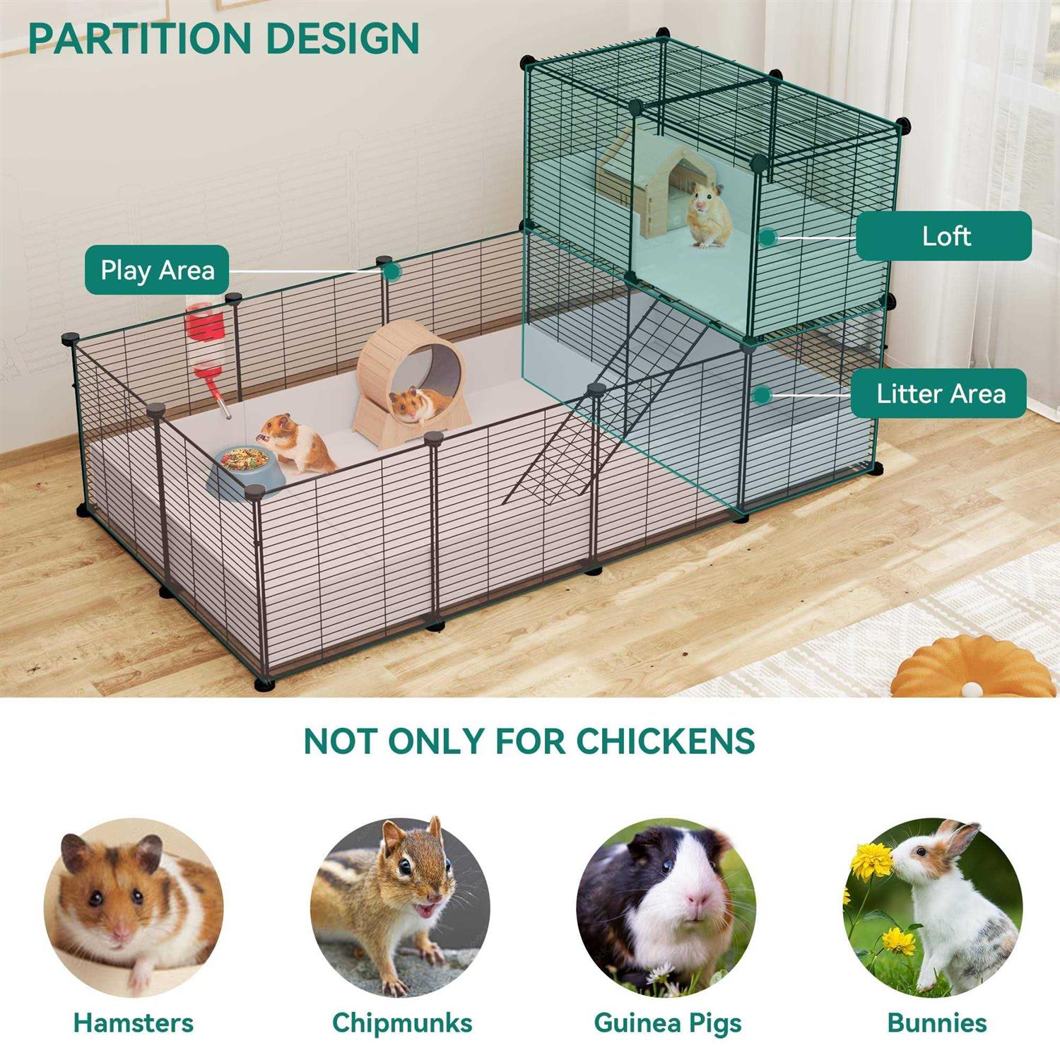 Guinea Pig Cage with Waterproof Plastic Liner I5826