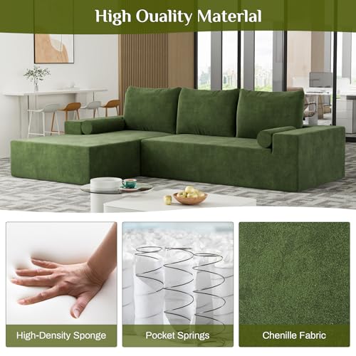 Beige White L-Shape Modular Sectional Sofa T596