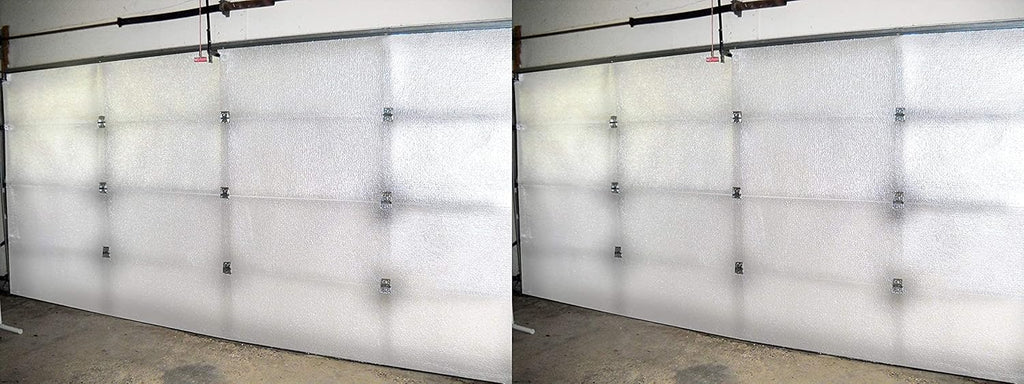 White Reflective Foam Core 2 Car Garage Door Insulation Kit 18FT x 8FT L7378