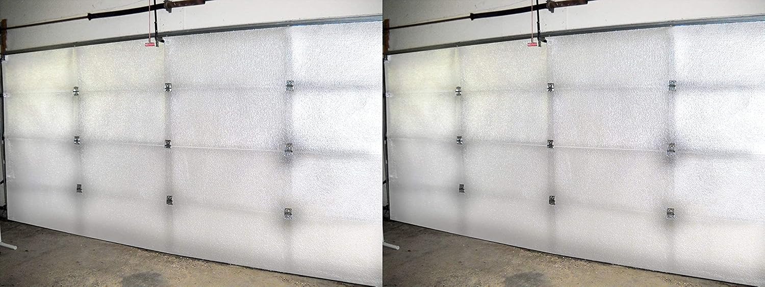 White Reflective Foam Core 2 Car Garage Door Insulation Kit 18FT x 8FT L7378