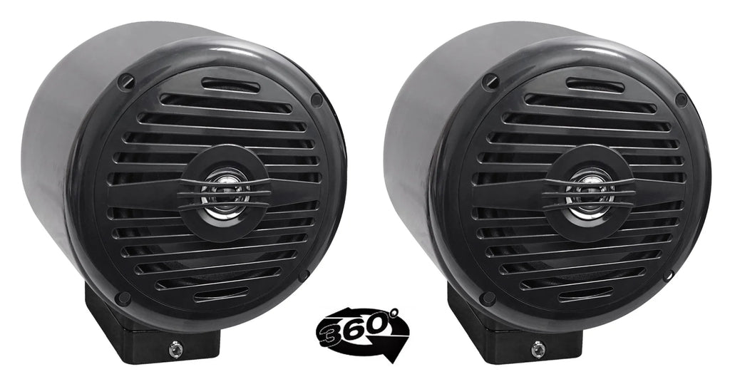Black Aluminum Surface Mount Boat Speakers H3239