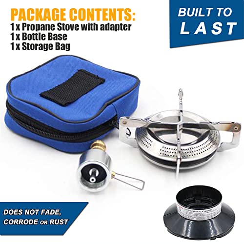 Propane Stove Portable Camping Gas Stove 10,000 BTU Single Adjustable Burner with Carrying Case V6941