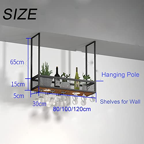 Hanging Wine Rack, 1-layer Wrought Iron Shelving P8520