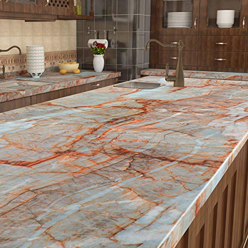 Teal Marble Peel and Stick Wallpaper E746624