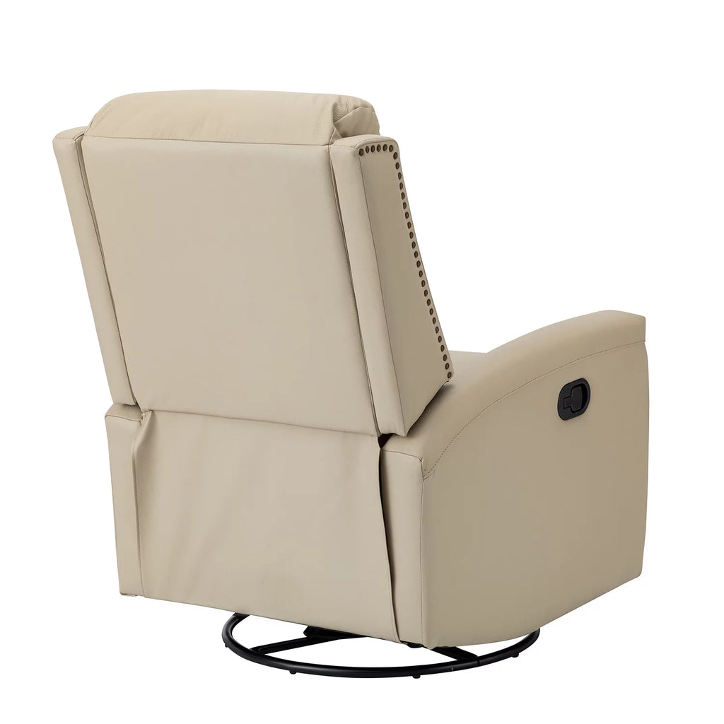 Genuine Leather Swivel Rocker Recliner Set of 2, Beige N945941
