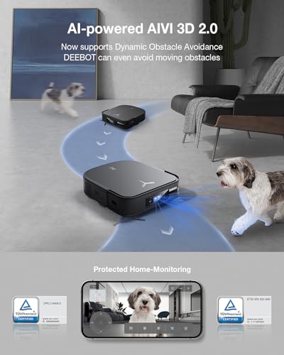 White Robot Vacuum and Mop Combo with Auto-Empty Station, 3800Pa Suction I80287