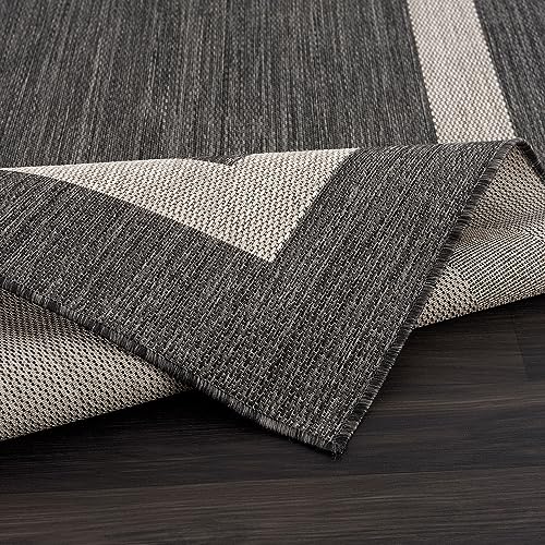 9x12 Beige/White Washable Outdoor Rug N72013