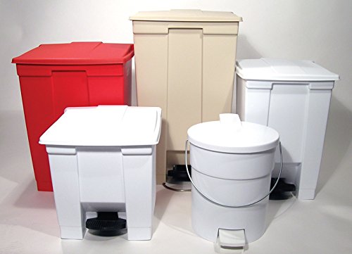 8-Gallon Beige Step-On Lid Trash Can C9783