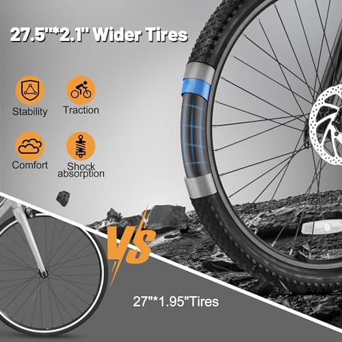 27.5" Peak 750W Electric Mountain Bike with Fork Suspension N695