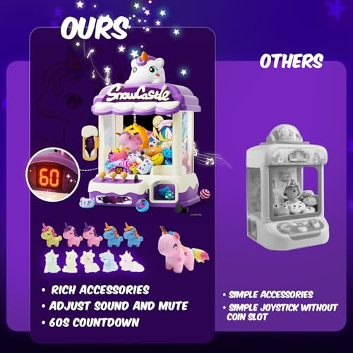 Large Claws Machines for Kids, Unicorns Toys, Candy Dispenser Games Mini Vending Toy with Slap Bracelet W629