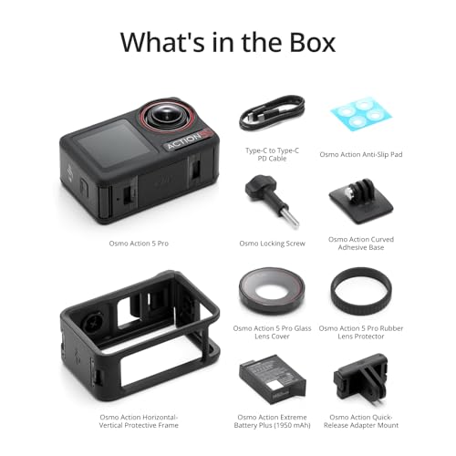 Action Camera 4K with 1/1.3" Sensor, 3 Batteries, Dual OLED Touchscreens P45532