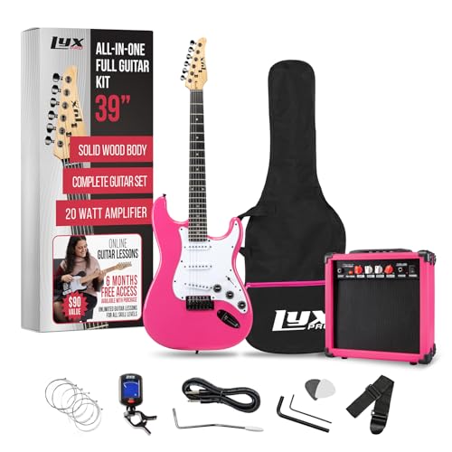 Black 39" Electric Guitar with 20w Amp and Case Bag C7533