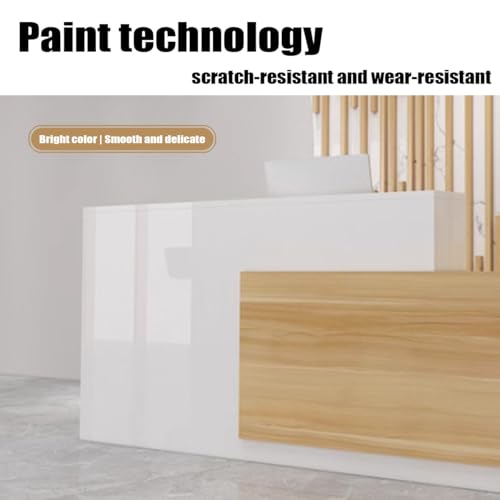 Wood Grain L-shaped Reception Desk with Lockable Drawer Z8570